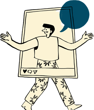 Pessoa interagindo com rede social